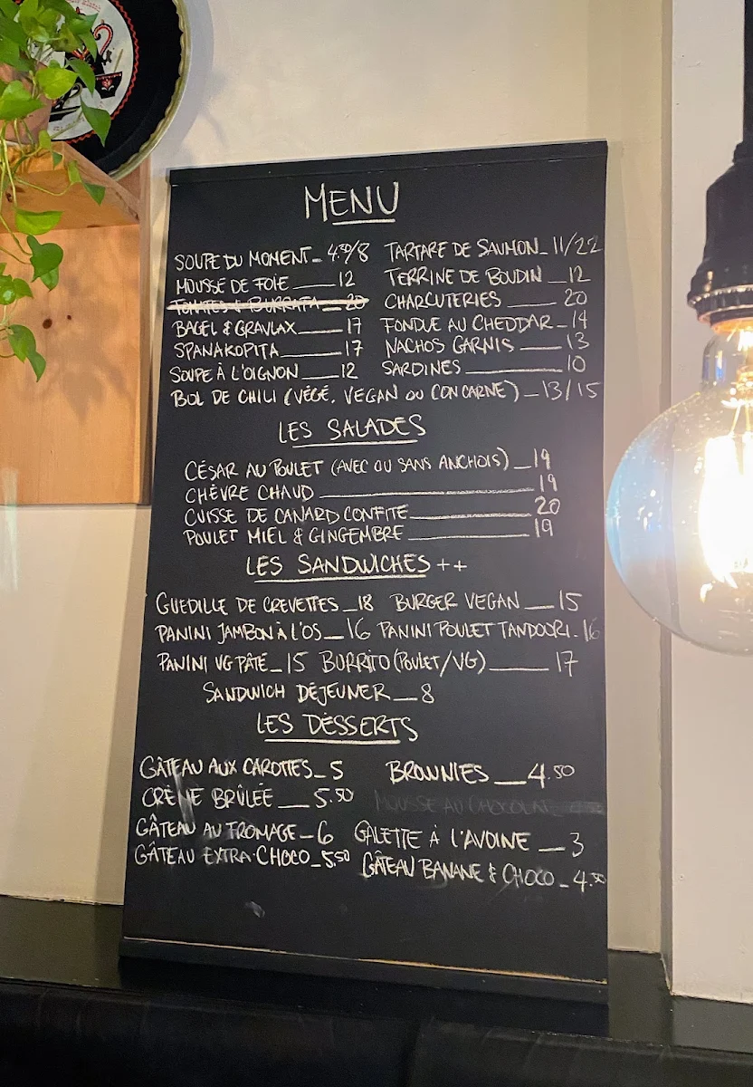 Menu, Café Lézard
