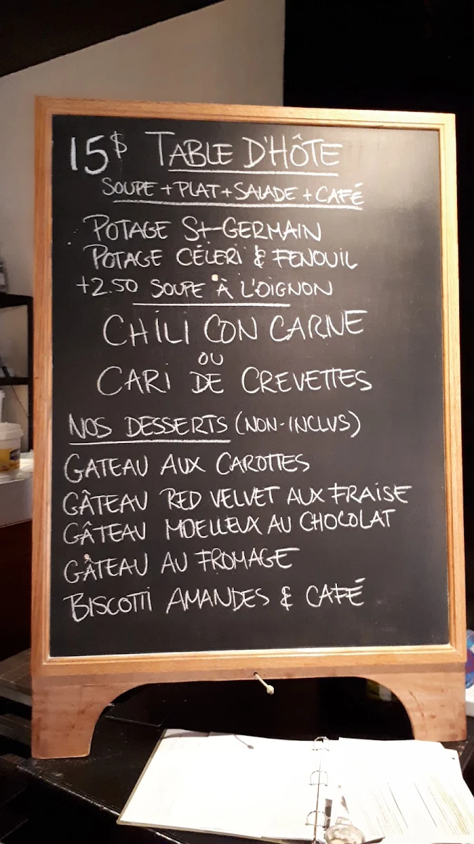 Menu, Café Lézard