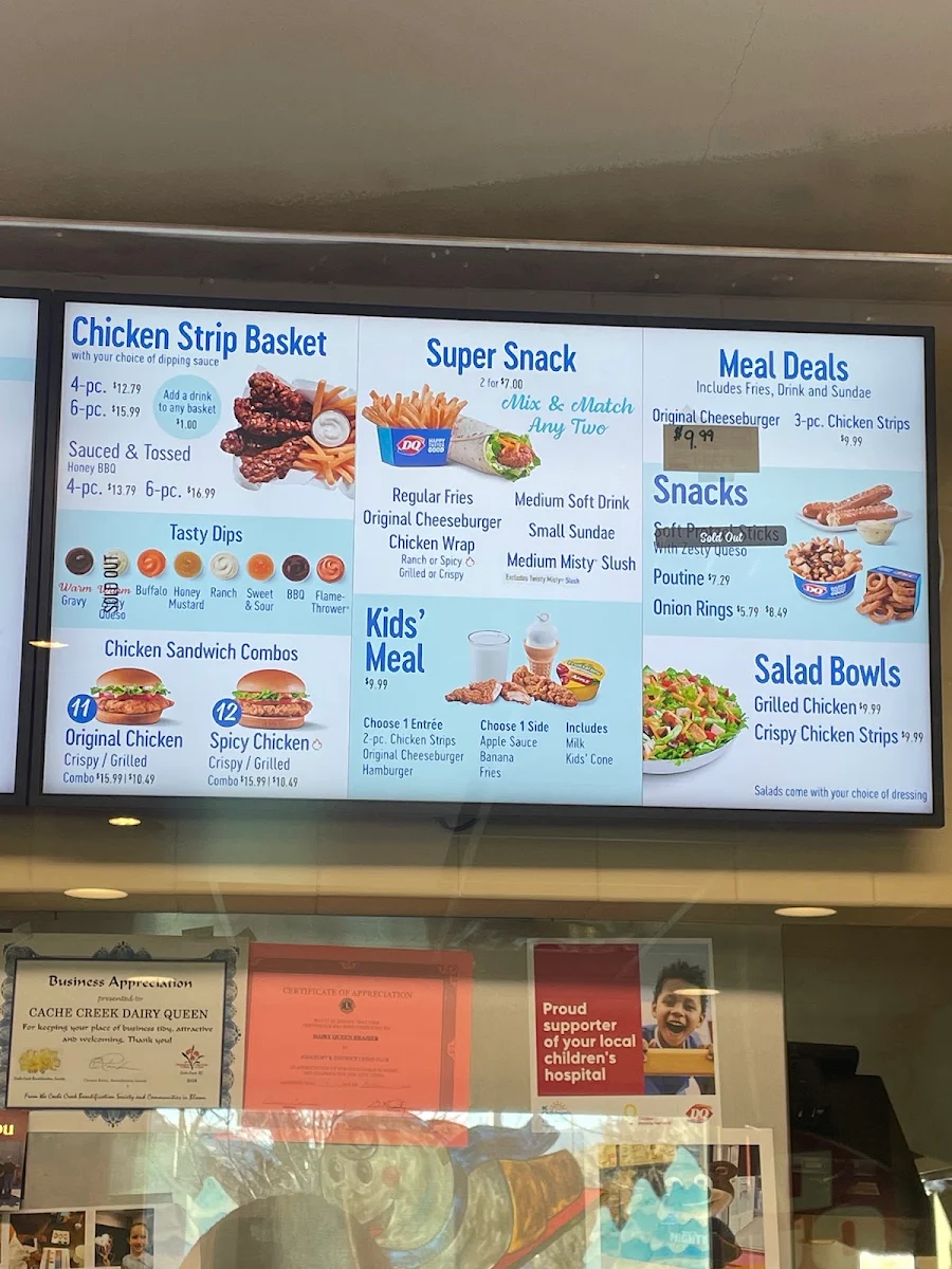 Menu, Dairy Queen Grill & Chill