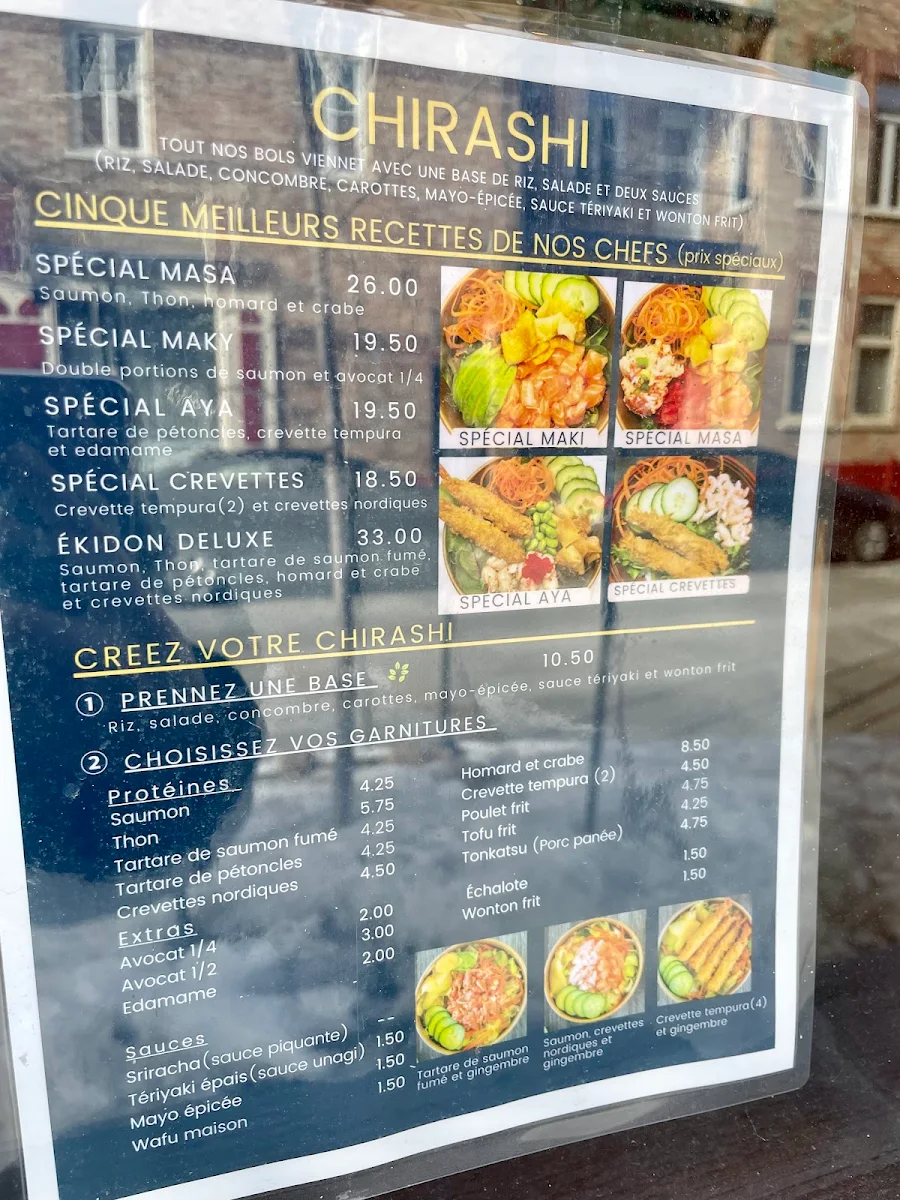 Menu, La Boite à Lunch Ekidon