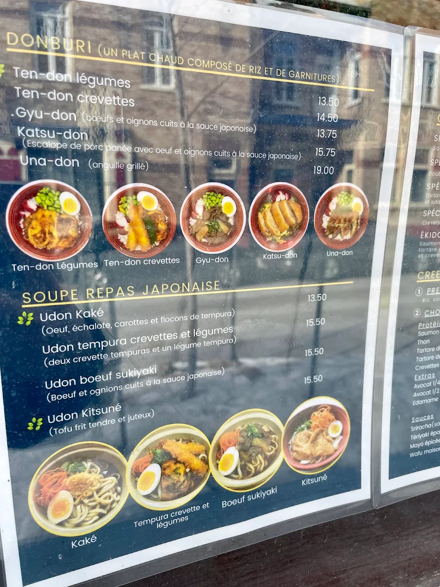Menu, La Boite à Lunch Ekidon