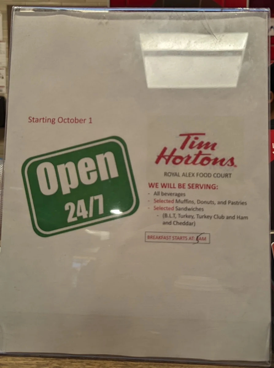Menu, Tim Hortons