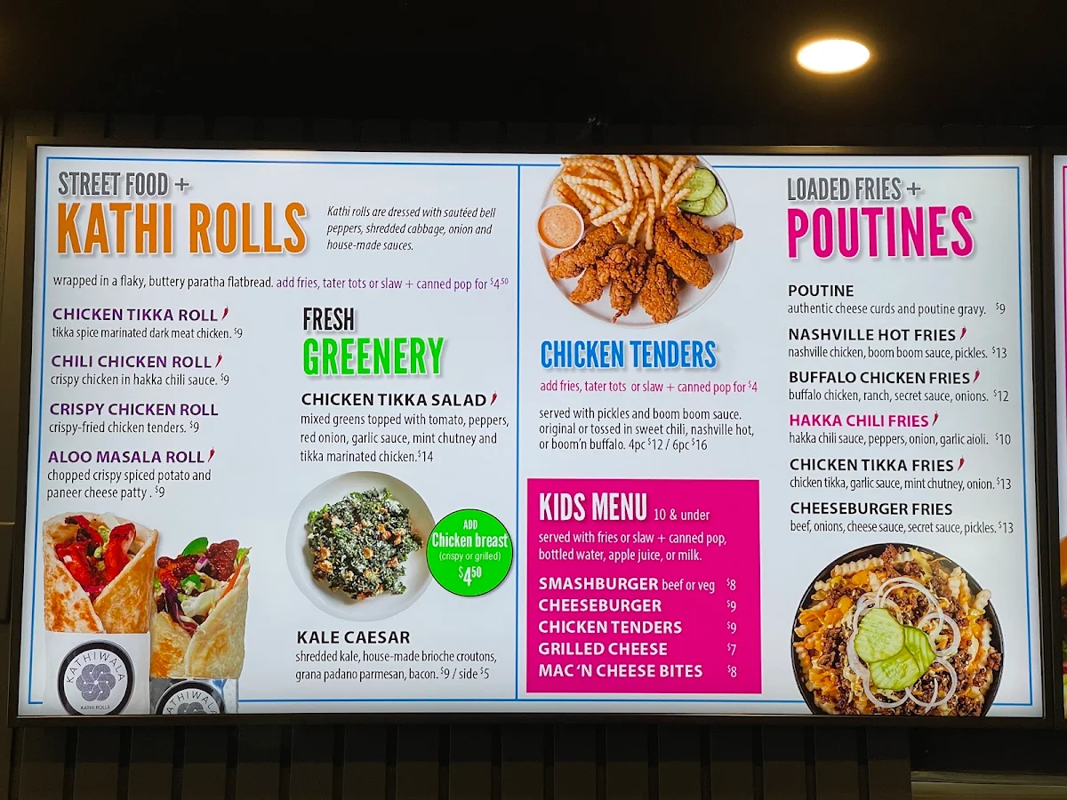 Menu, Big Bam Burger
