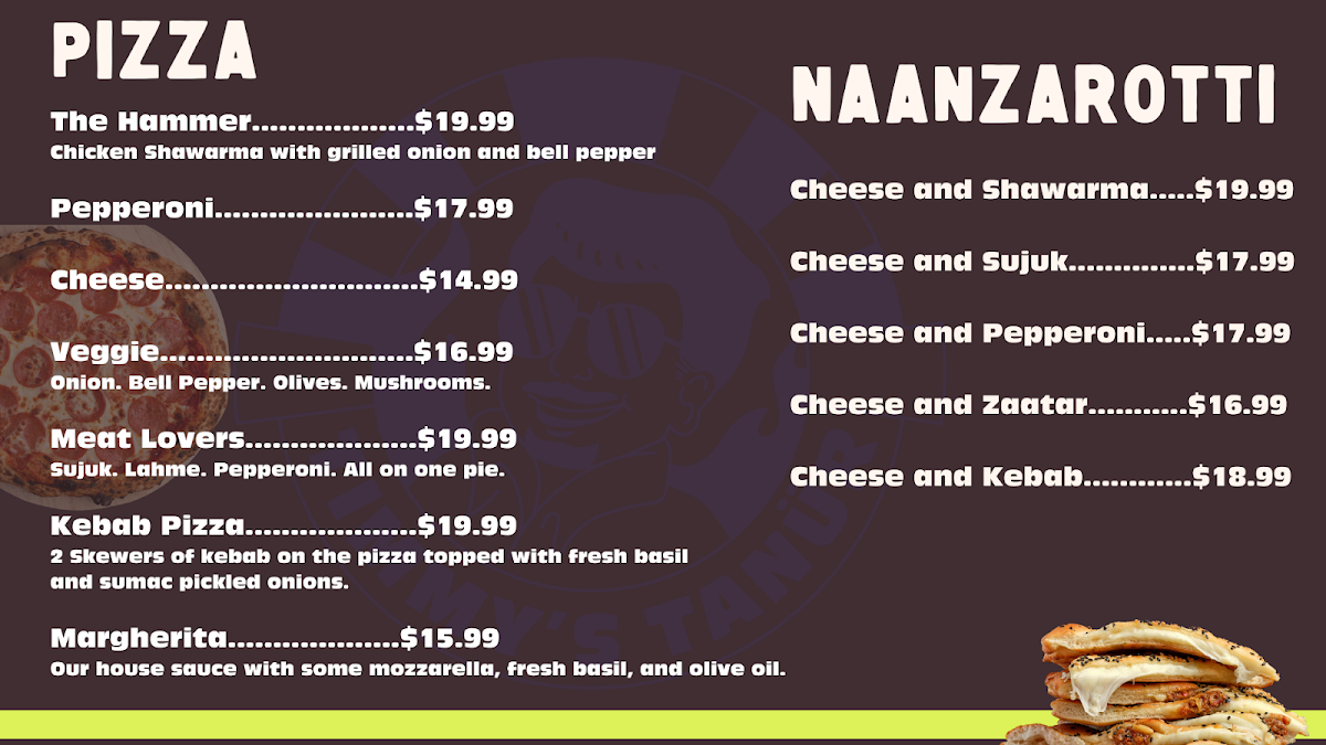 Menu, Timmy's Tanür