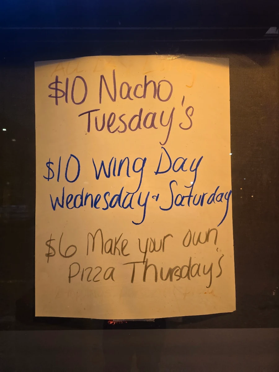 Menu, Newton Arms Bar and grill