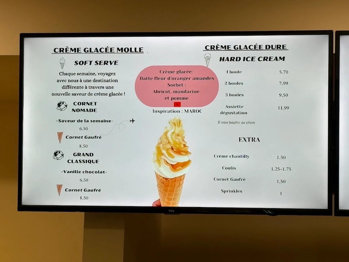 Menu, Unicone - Crème glacée à Montréal