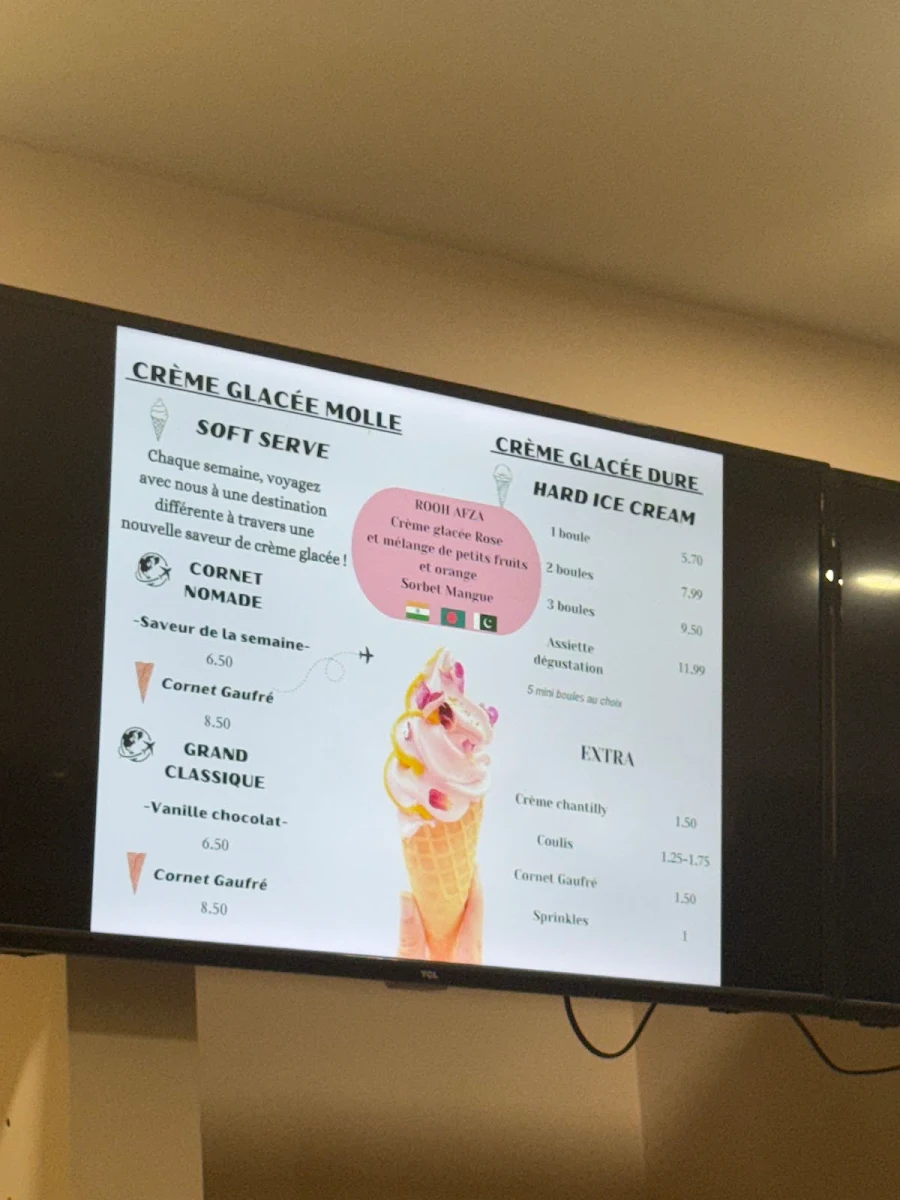 Menu, Unicone - Crème glacée à Montréal