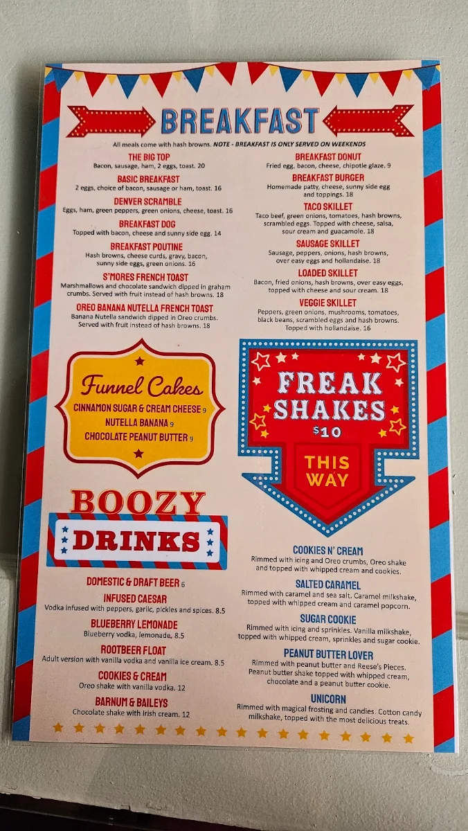 Menu, Fresh Carnival