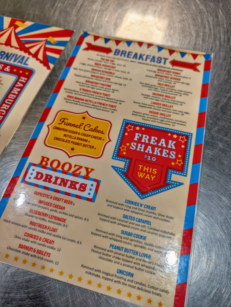 Menu, Fresh Carnival