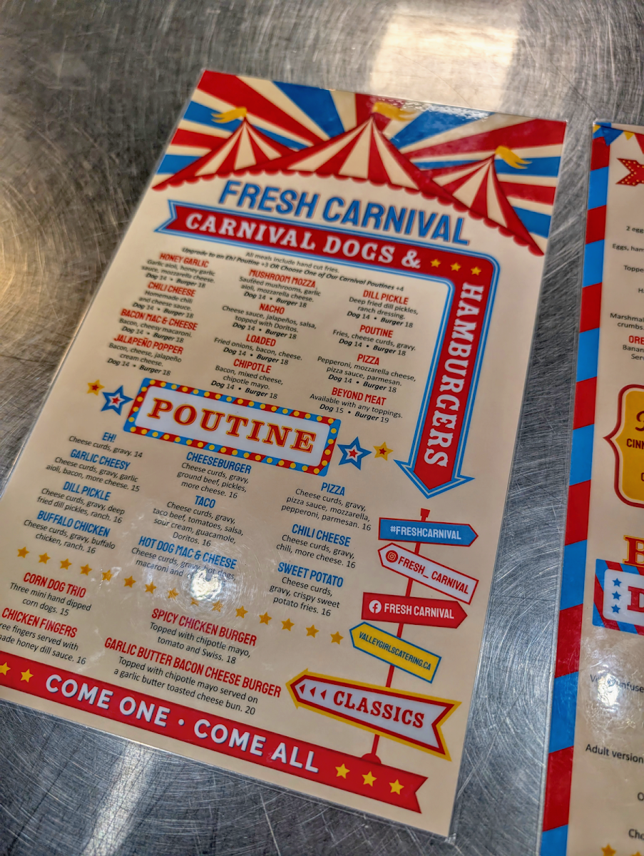 Menu, Fresh Carnival