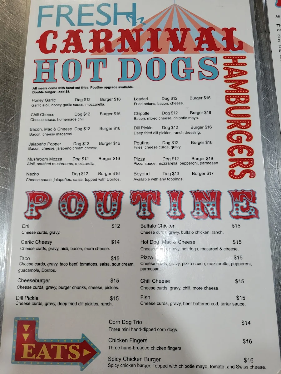 Menu, Fresh Carnival
