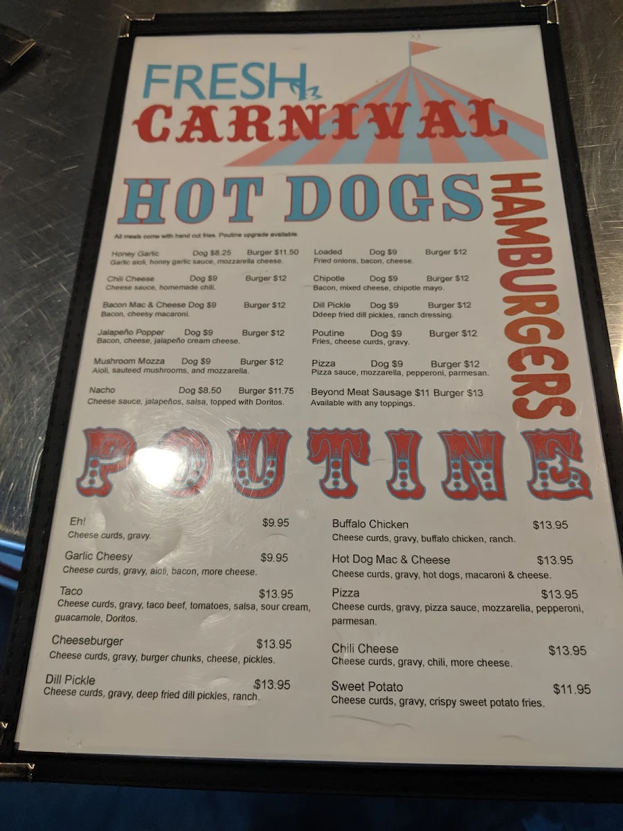 Menu, Fresh Carnival