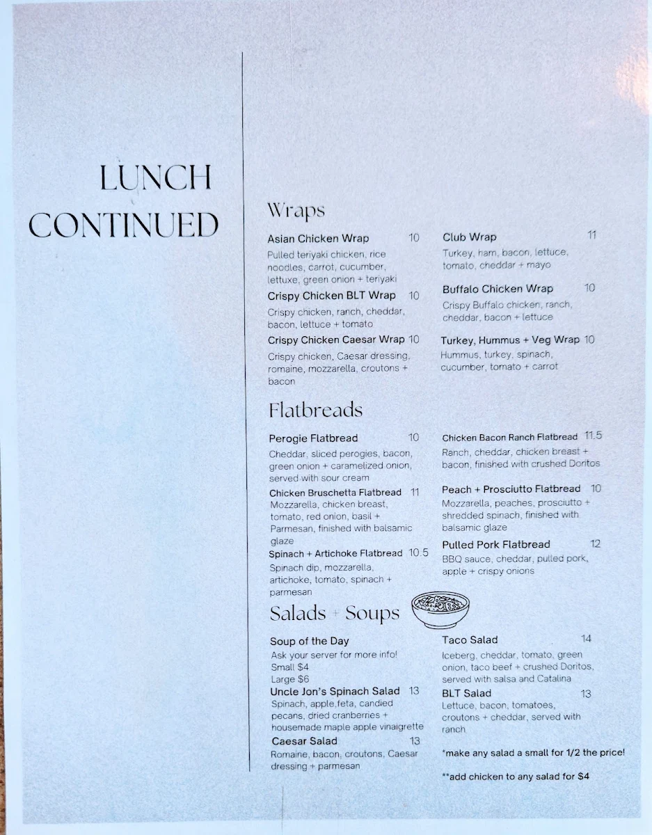 Menu, Breeze Bakery & Catering
