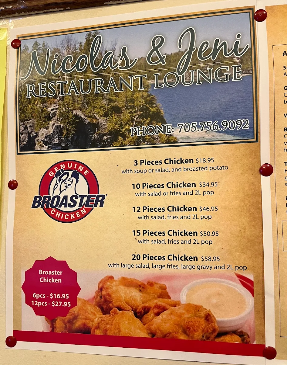 Menu, Nicolas Restaurant