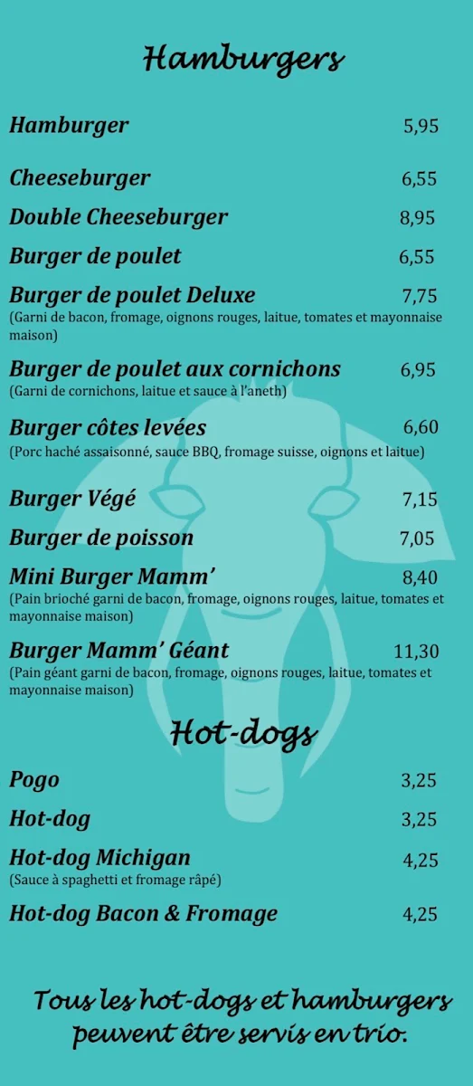 Menu, Le Mammouth