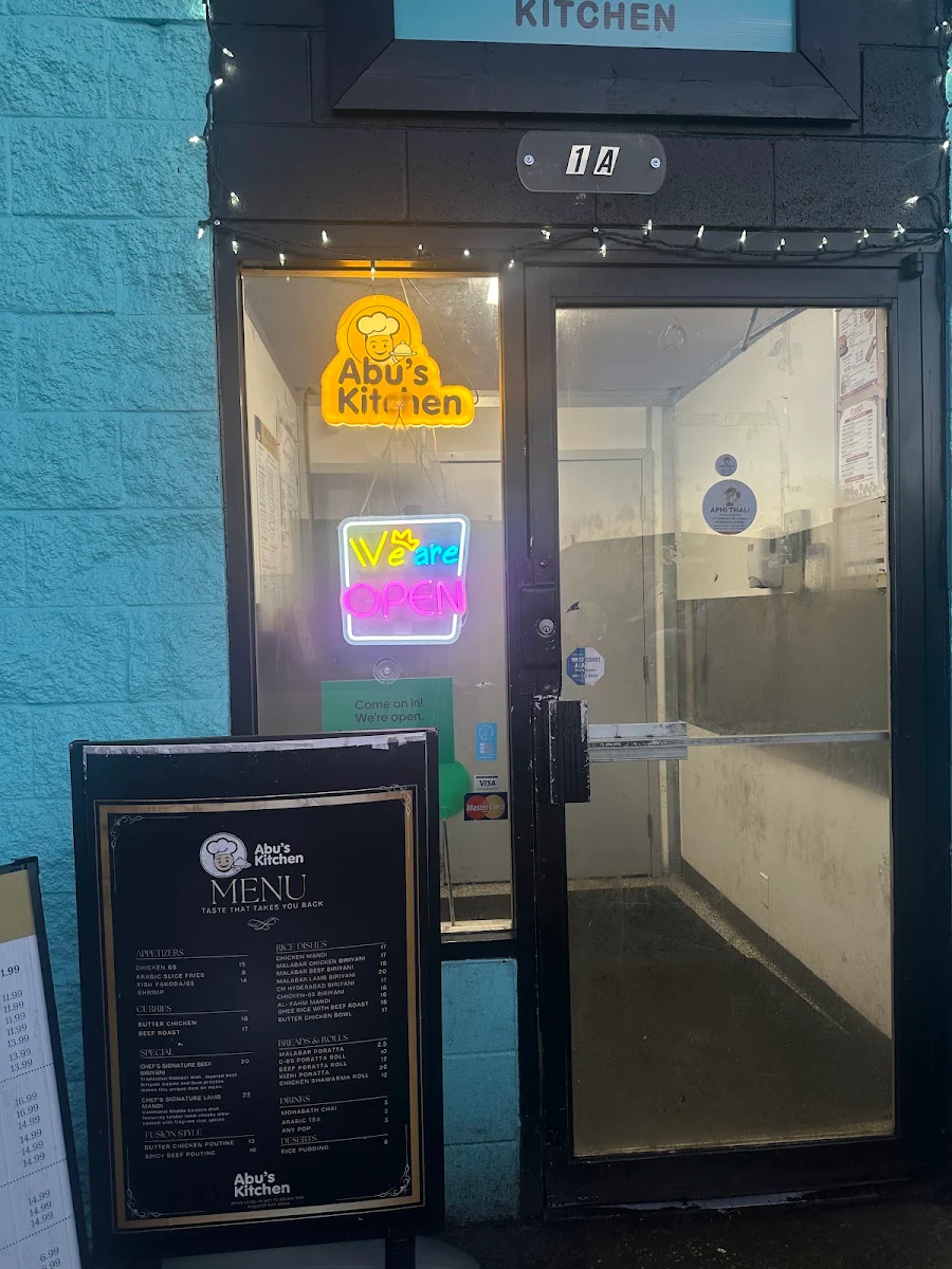 Menu, Abu's Kitchen