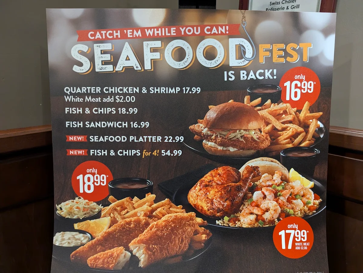 Menu, Swiss Chalet