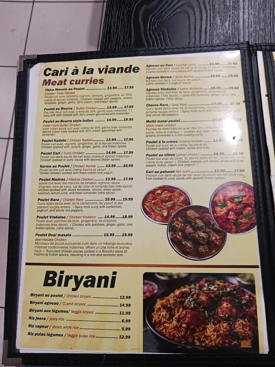 Menu, Restaurant Honey Khana Khazana