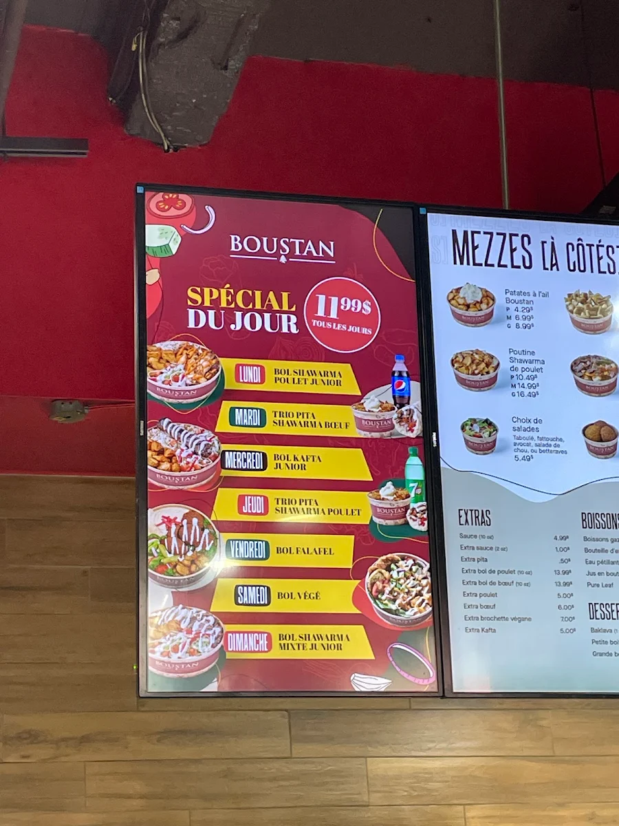 Menu, Restaurant Boustan