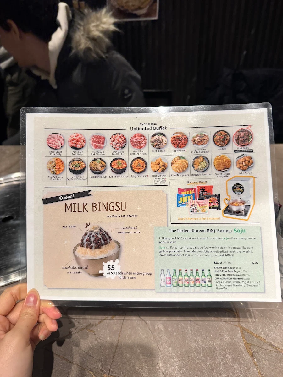 Menu, AYCE K BBQ