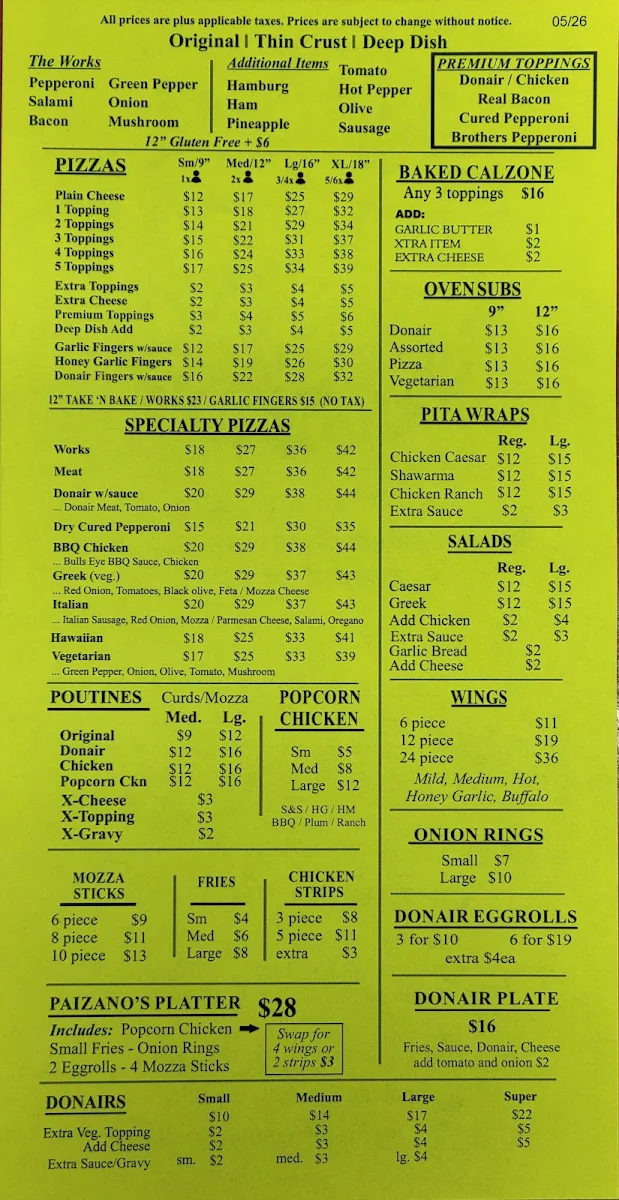 Menu photo 1