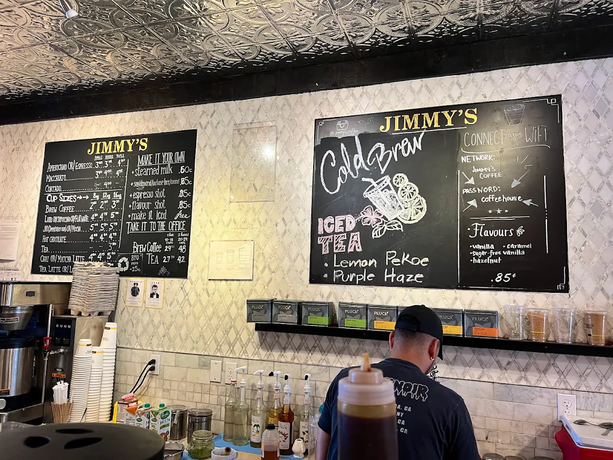 Menu, Jimmy's Coffee