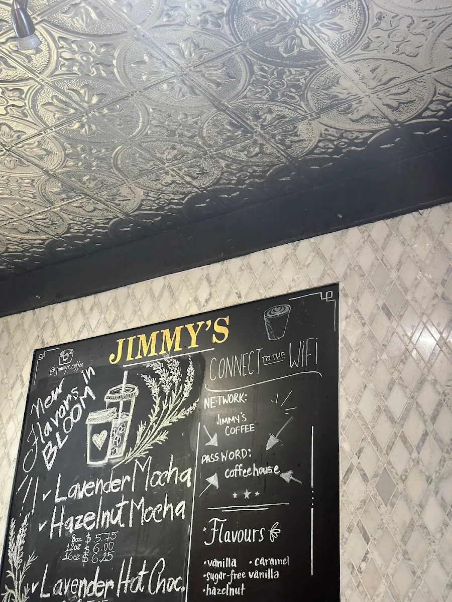 Menu, Jimmy's Coffee