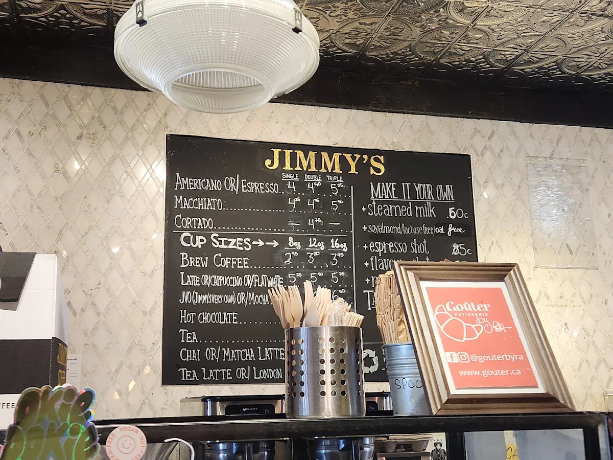 Menu, Jimmy's Coffee