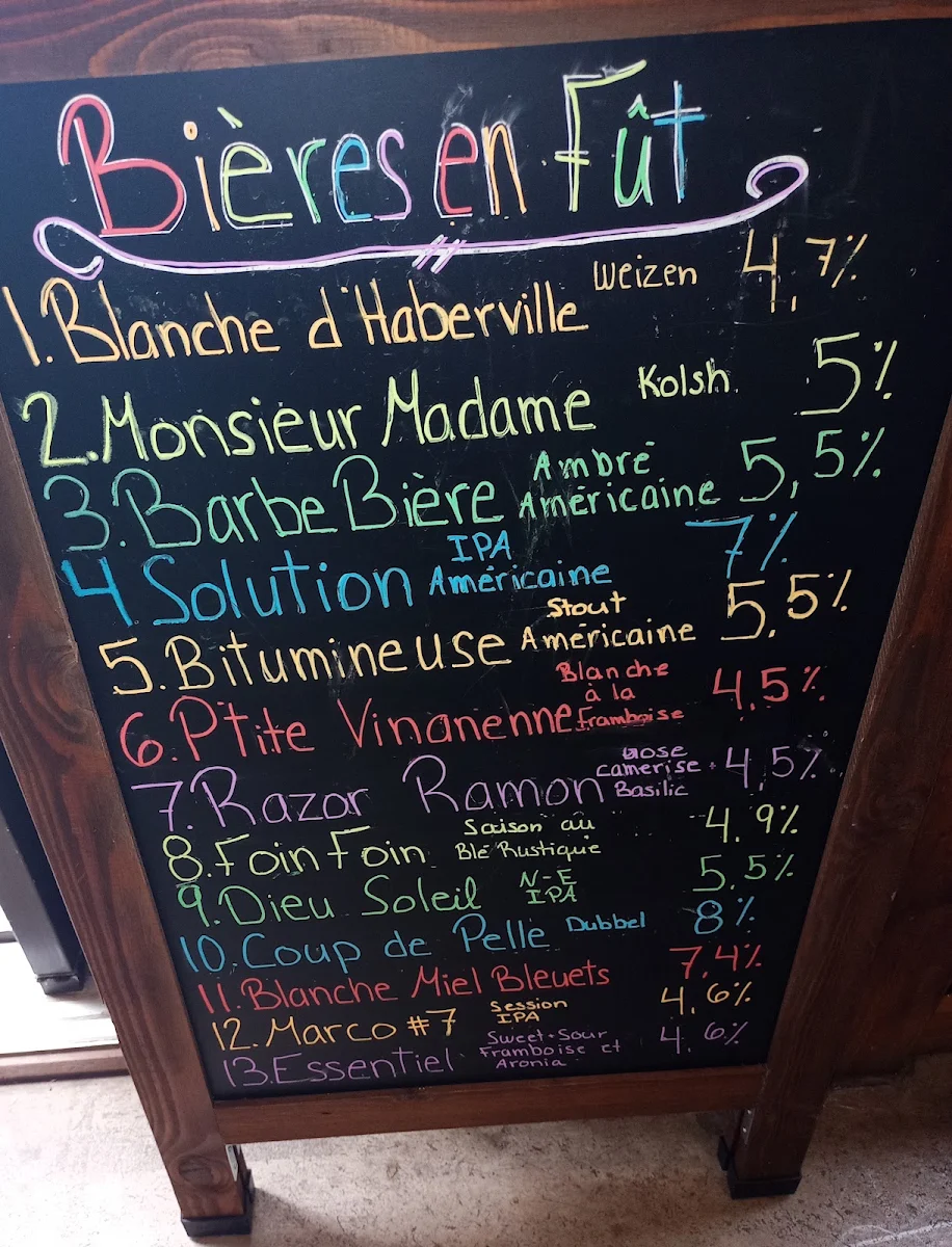 Menu, Ras L'Bock - Artisan Brasseurs (Pub)