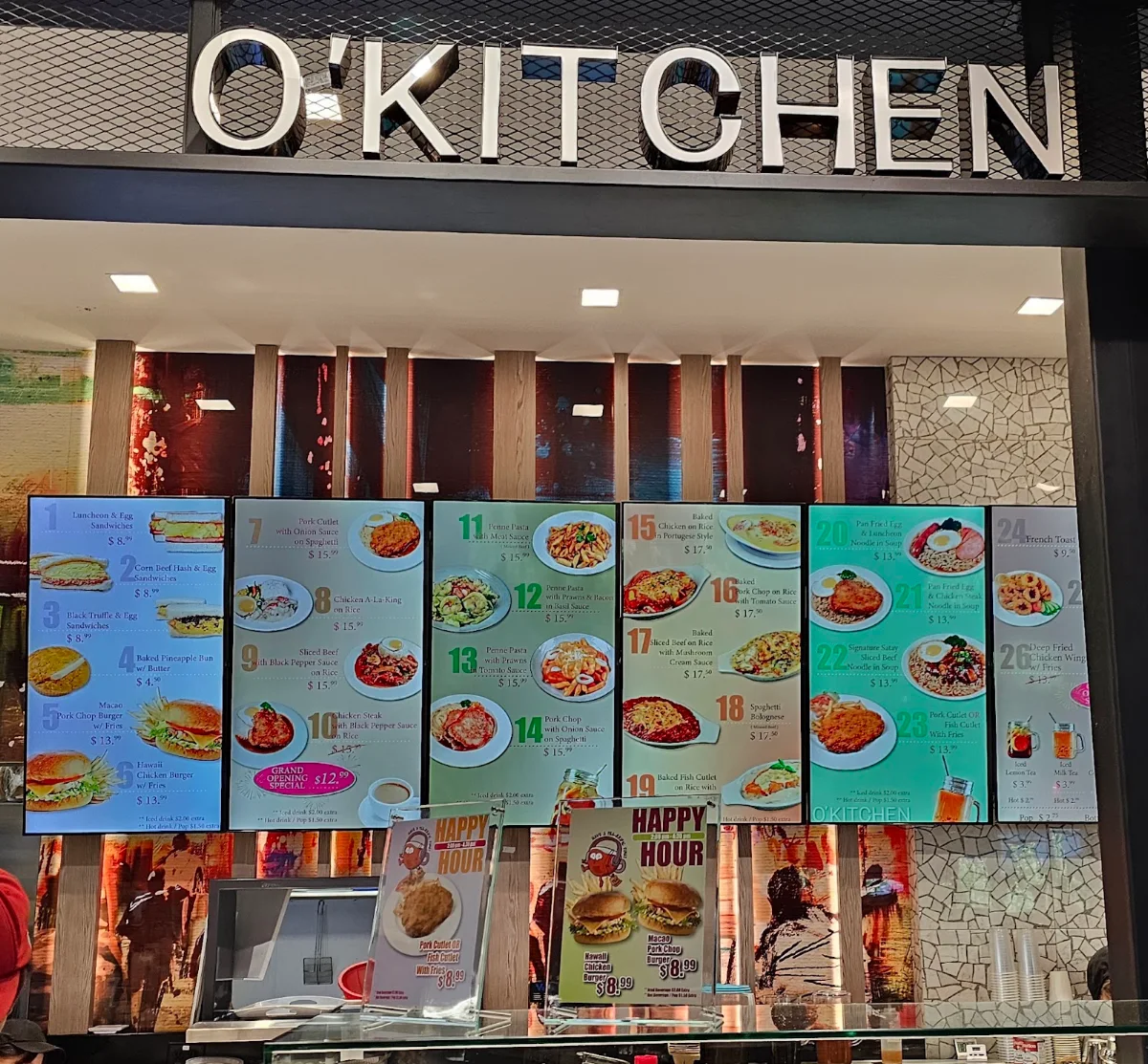 Menu, O'Kitchen