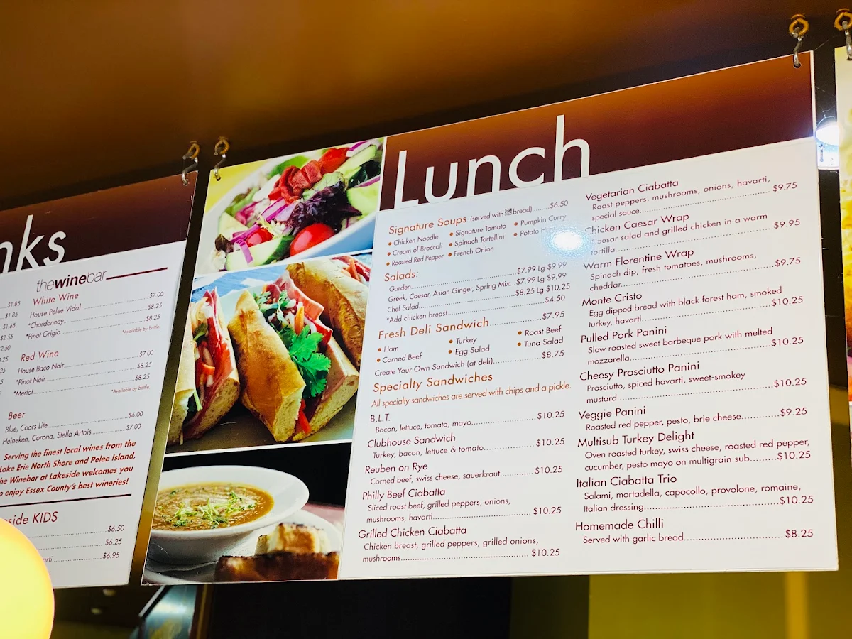 Menu, Lakeside Bakery Deli Cafe