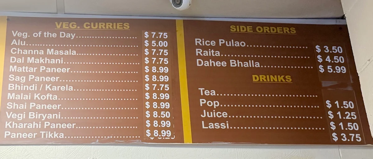 Menu, Moti Palace