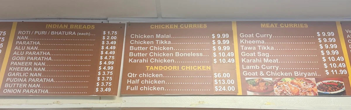 Menu, Moti Palace