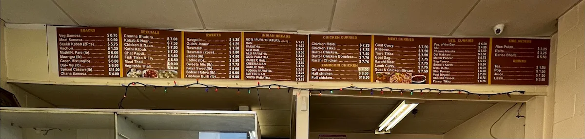 Menu, Moti Palace