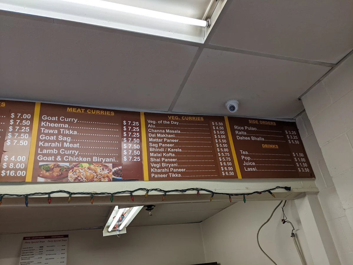 Menu, Moti Palace