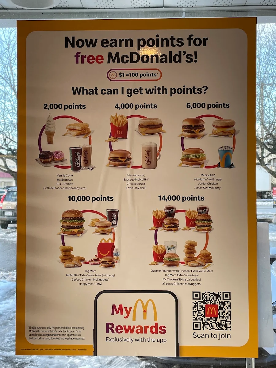 Menu, McDonald's