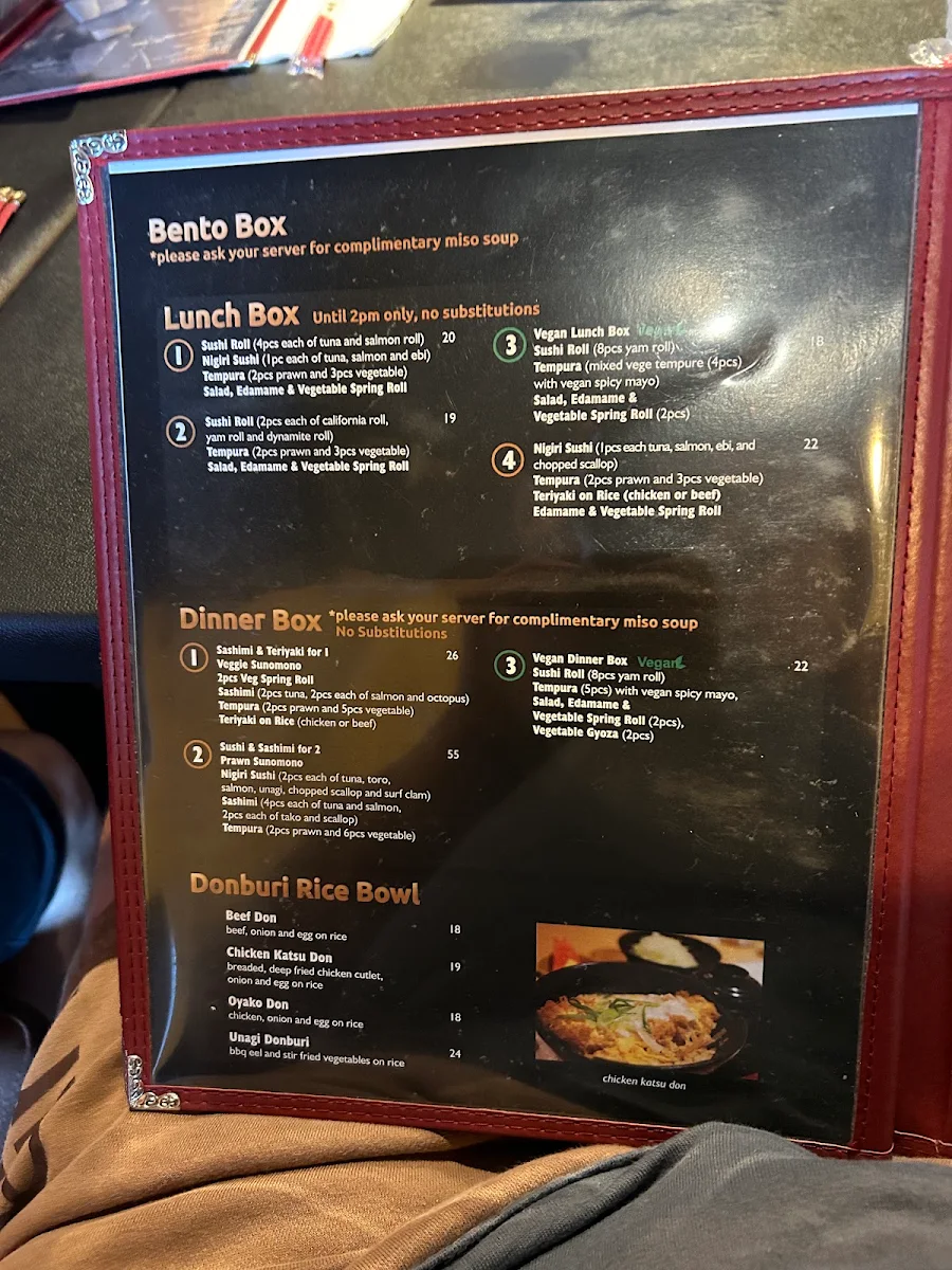Menu, Isshin Sushi Bar & Asian Dining
