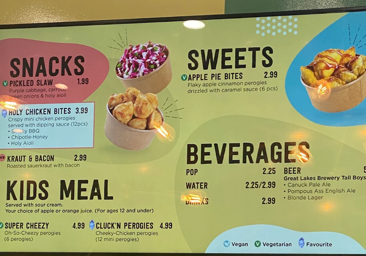 Menu, Holy Perogy!