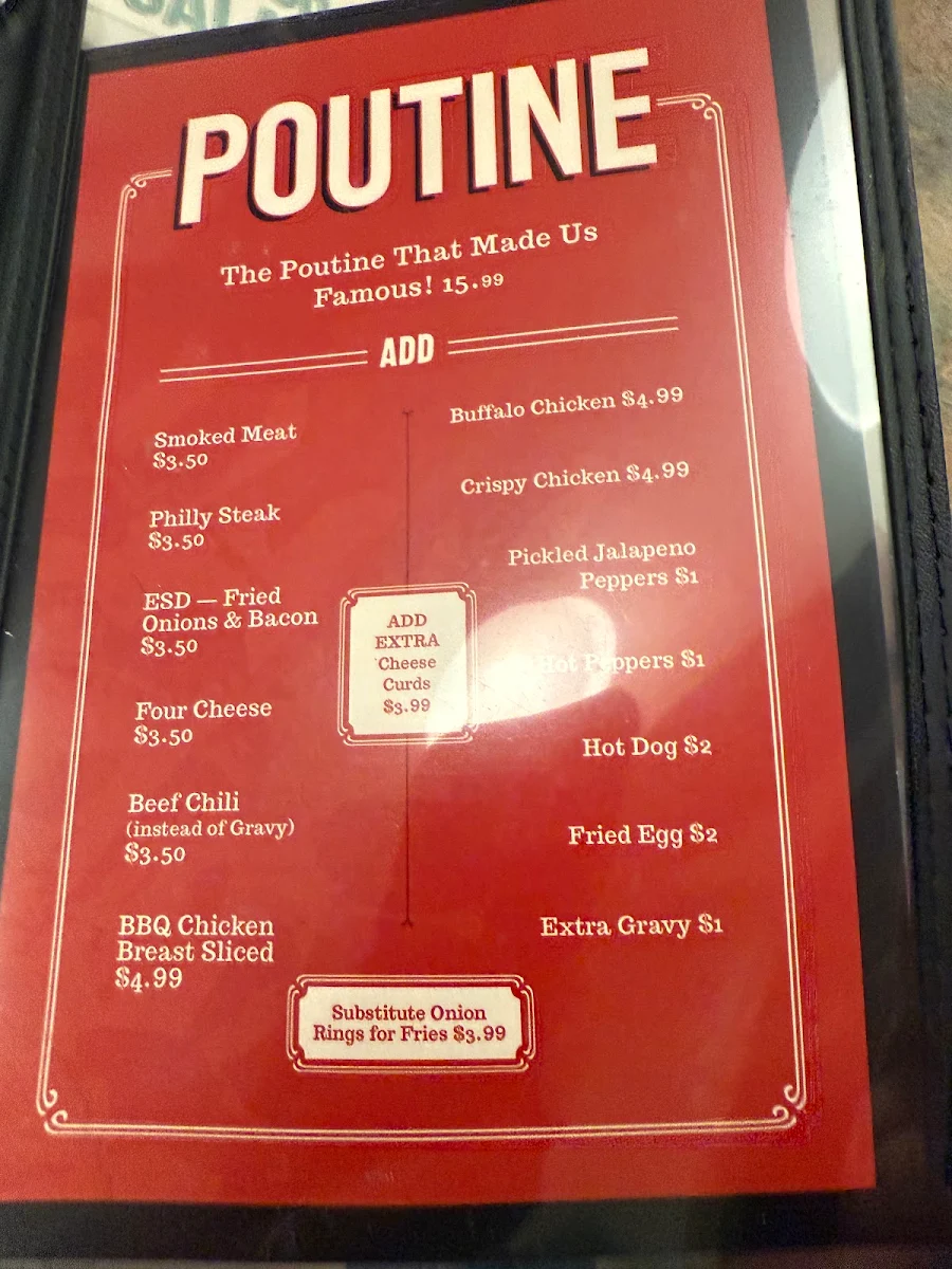Menu, Elgin Street Diner