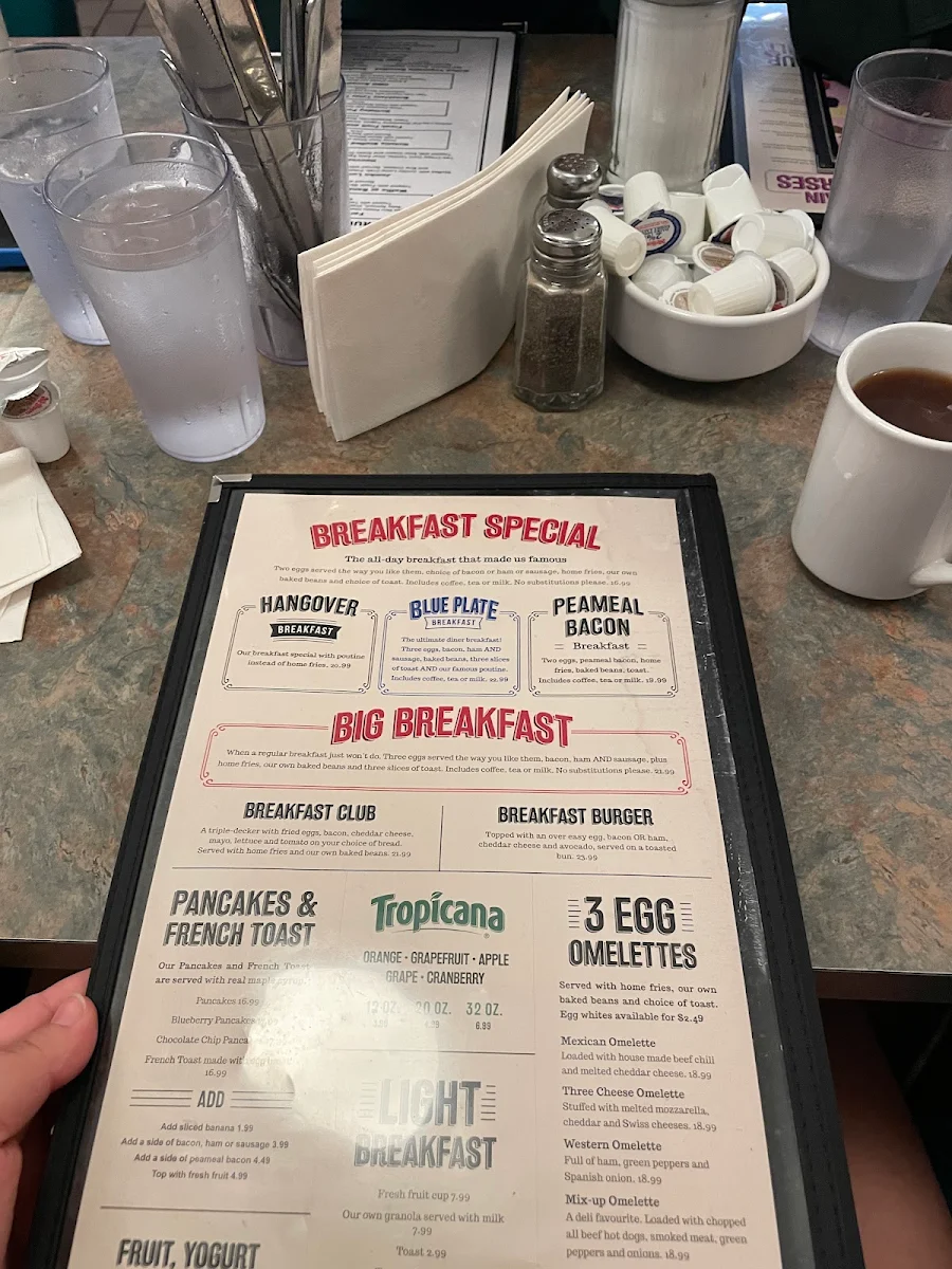 Menu, Elgin Street Diner
