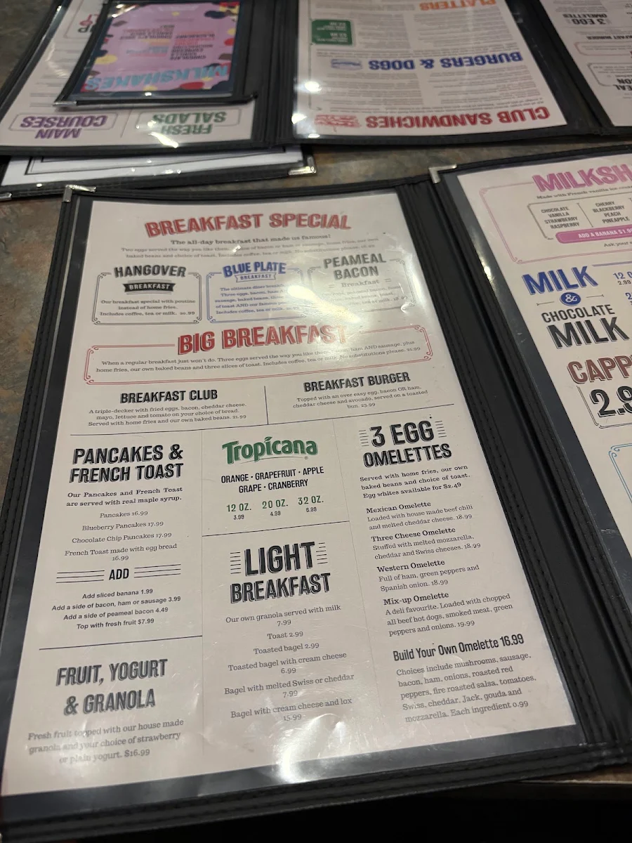 Menu, Elgin Street Diner