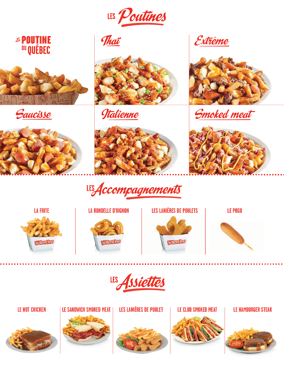 Menu, Valentine