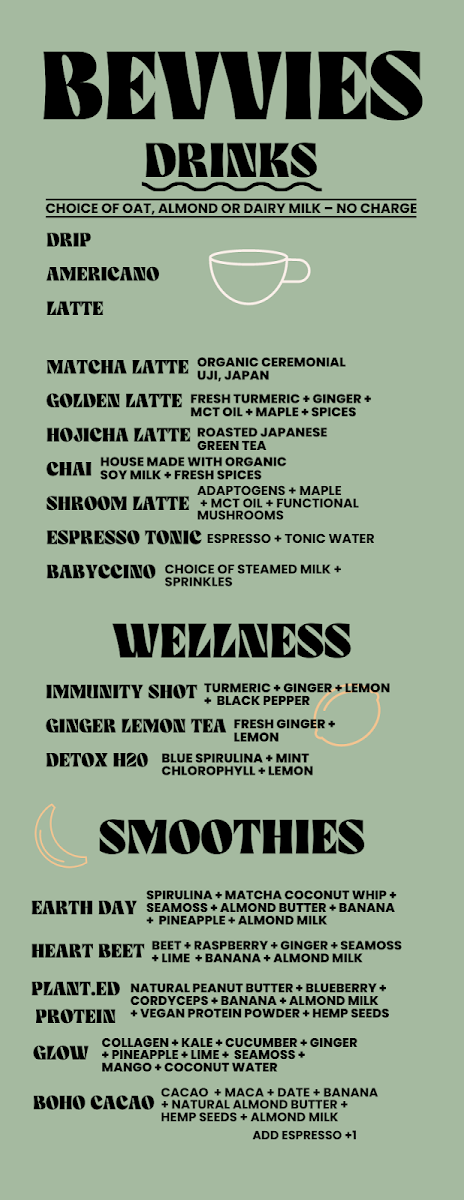 Menu, plant.ed café