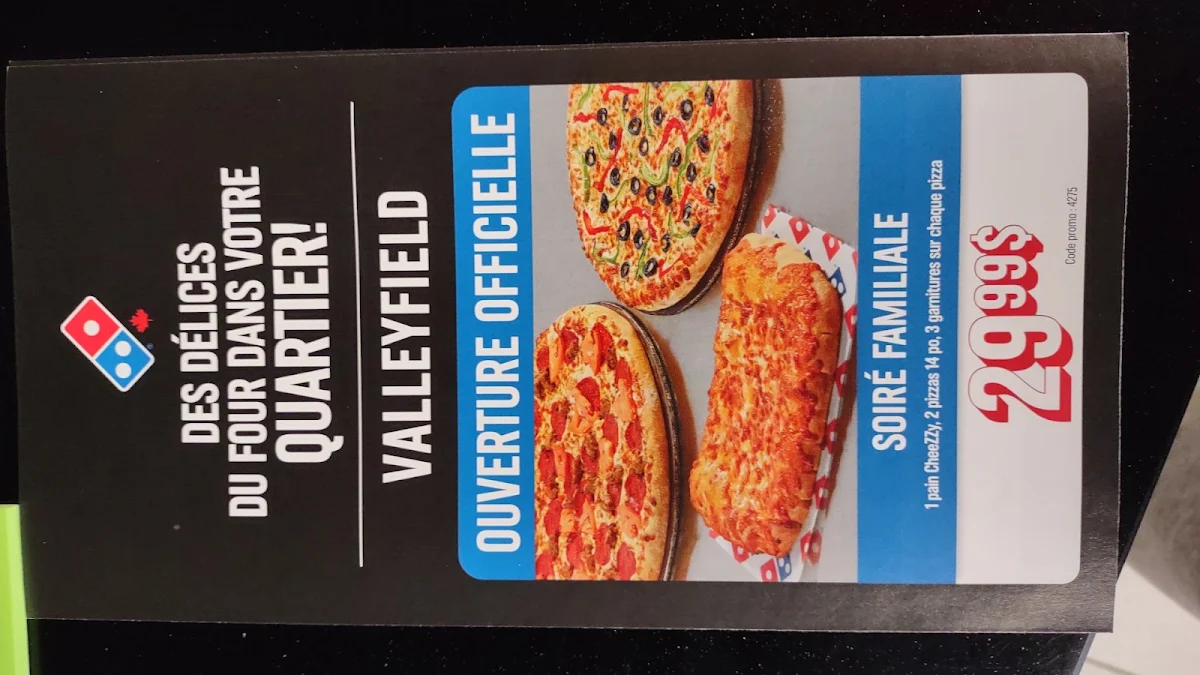 Menu, Domino's Pizza