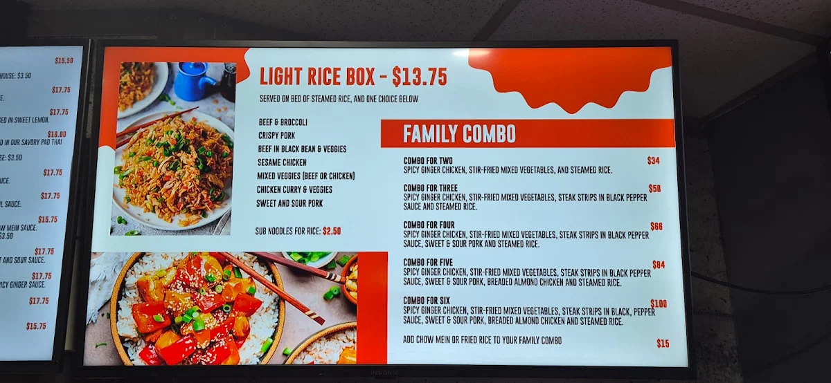Menu, The Rice Box