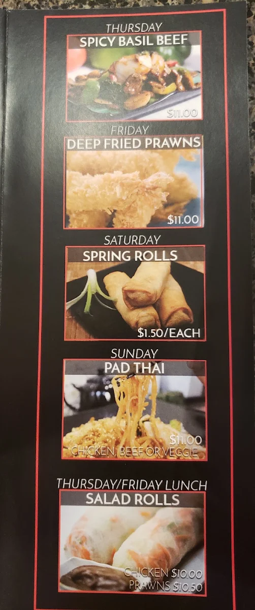 Menu, The Rice Box