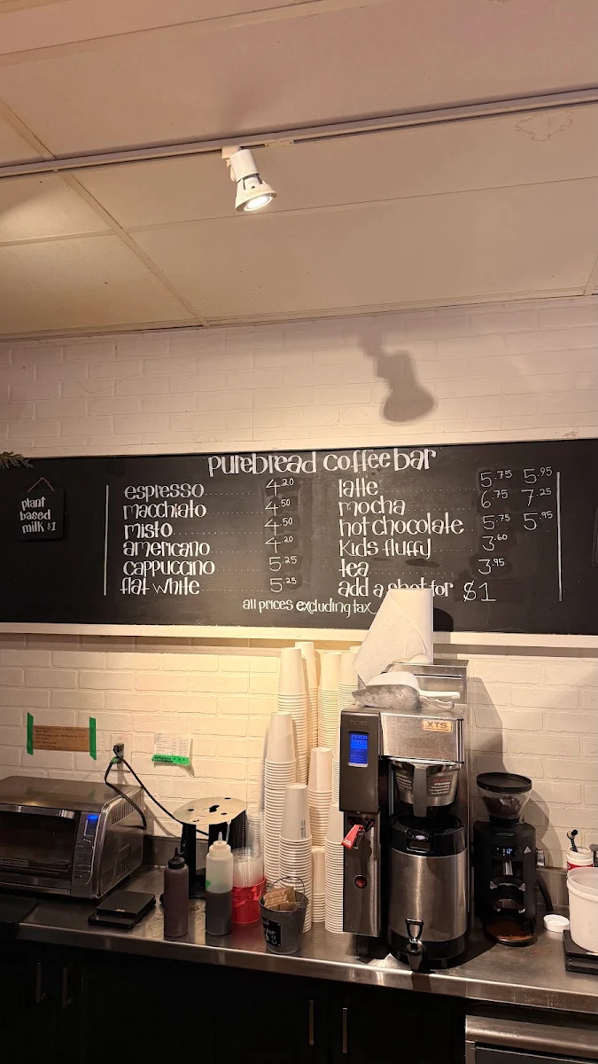 Menu, Purebread Bakery + Coffee