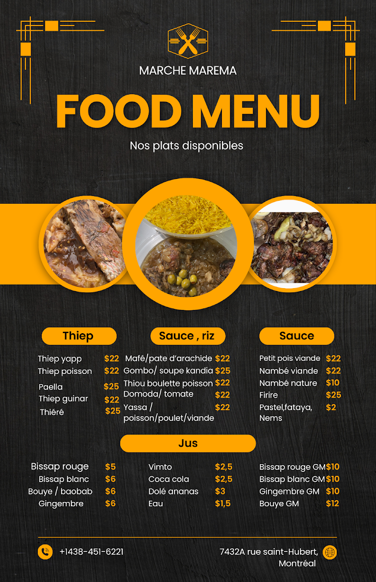 Menu, Marche marema