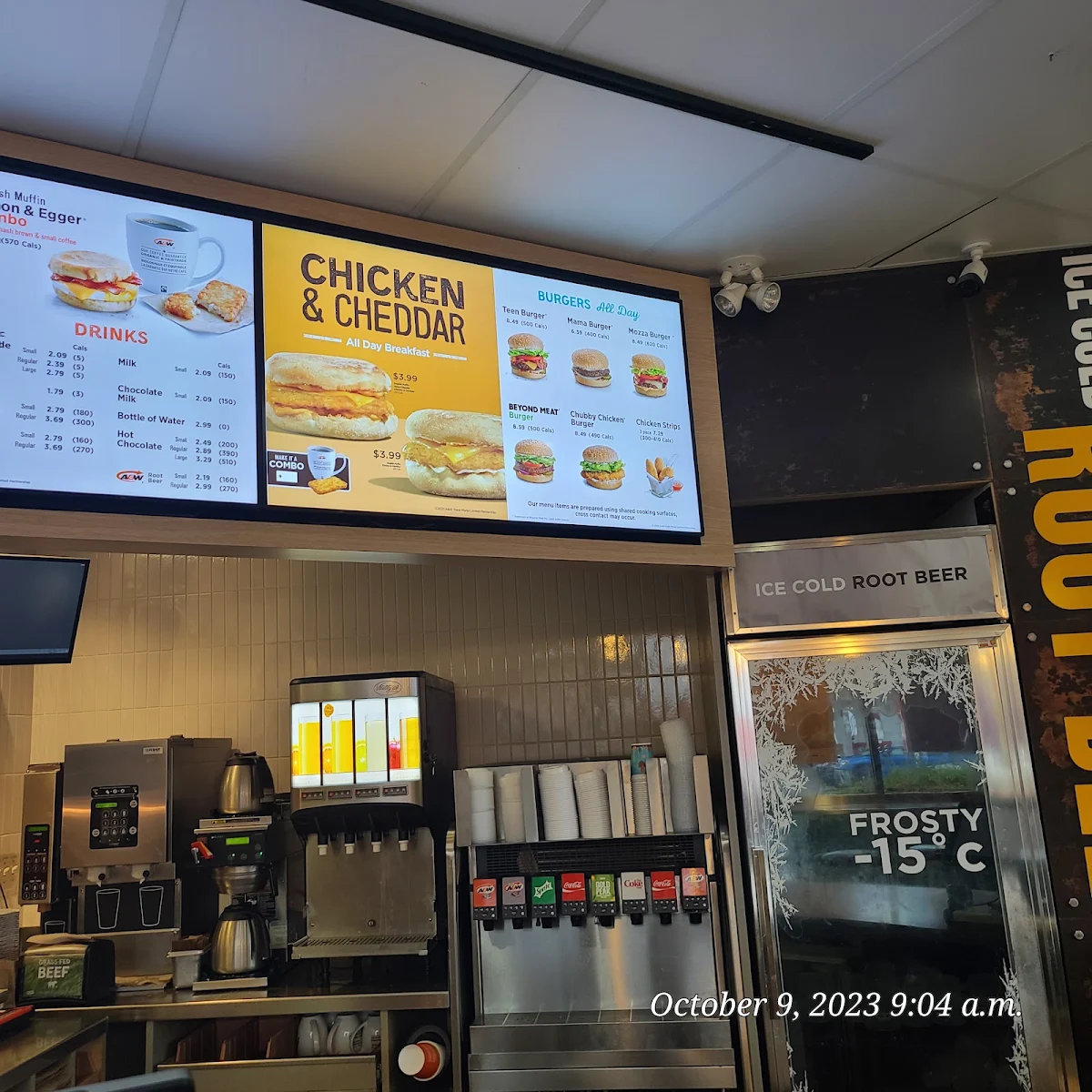 Menu, A&W Canada