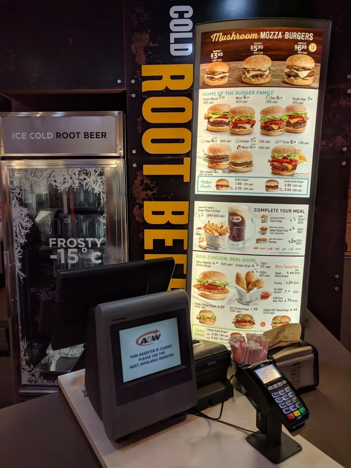 Menu, A&W Canada